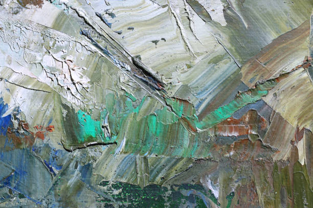 istock Painting knife technique with oil on canvas. Abstract art background. 1097832020