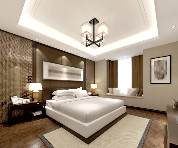 istock 3d render of luxury hotel room 1097834176