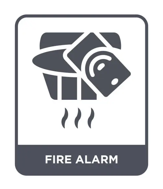 Vector illustration of fire alarm icon vector on white background, fire alarm trendy filled icons from Smart home collection