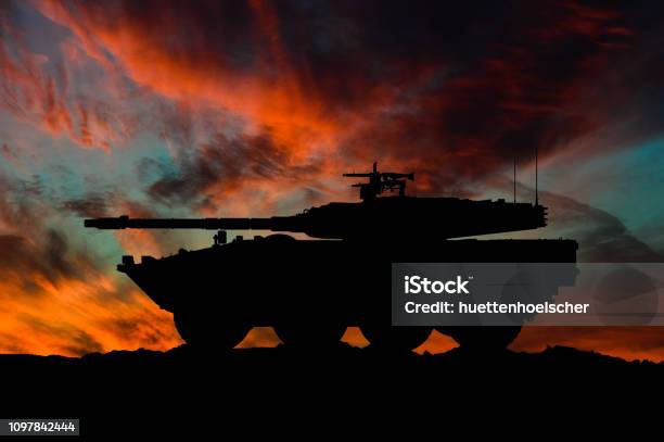 Italian Wheeled Tank Destroyer Silhouette 3d Illustration Stock Photo - Download Image Now