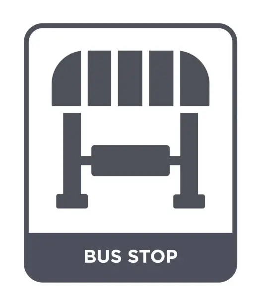 Vector illustration of bus stop icon vector on white background, bus stop trendy filled icons from Travel collection