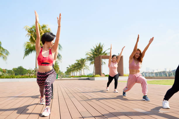 istock Modern sportswomen training in team 1097844220