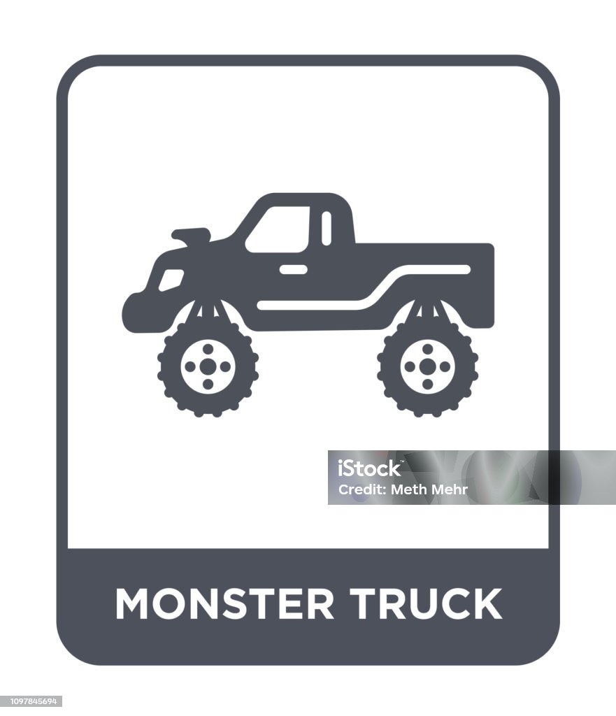 monster truck icon vector on white background, monster truck trendy filled icons from Transportation collection Monster Truck stock vector