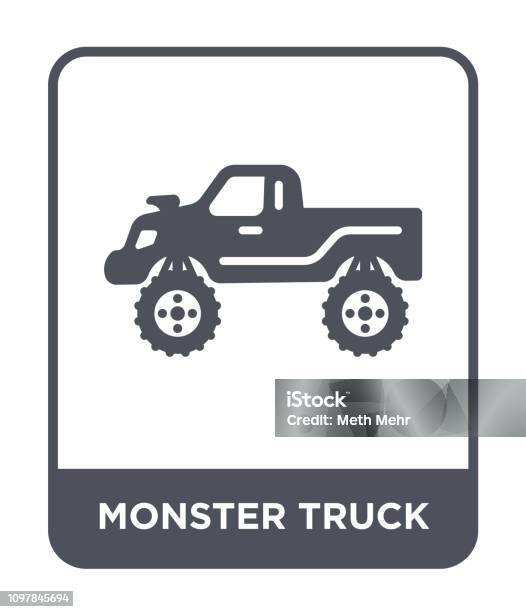 Monster Truck Icon Vector On White Background Monster Truck Trendy Filled Icons From Transportation Collection Stock Illustration - Download Image Now