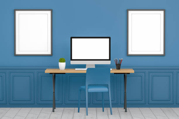 istock Workplace with Blank Screen Monitor in modern interior 1097846026