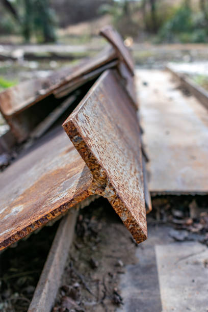 istock steel beam rusted on ground 1097850964
