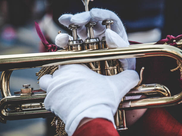 istock Hands and trumpet in the parade 1097852232