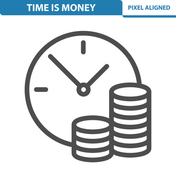 ikona time is money - time is money stock illustrations