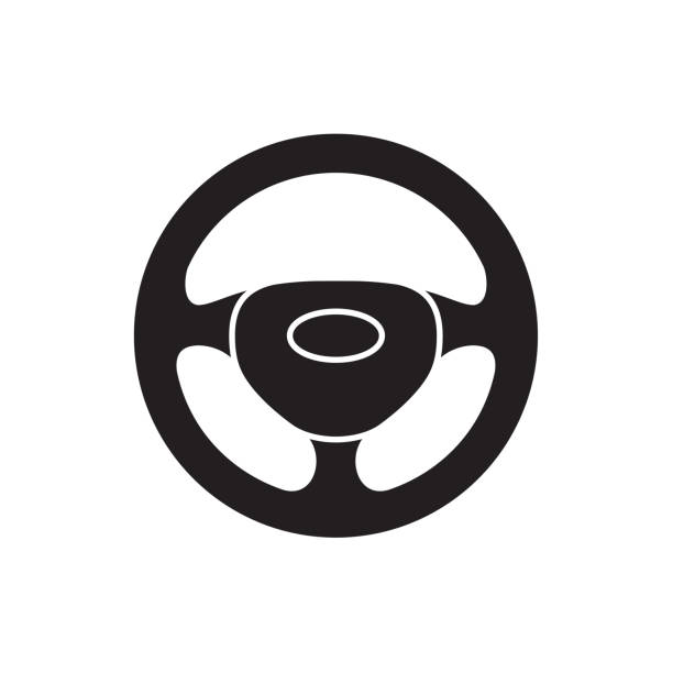 스티어링 아이콘 - steering wheel car symbol control stock illustrations