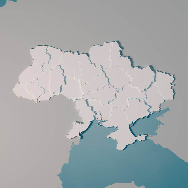 istock Ukraine Country Map Administrative Divisions 3D Render 1097861132
