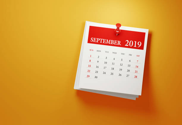 istock Post It September 2019 Calendar On Yellow Background 1097863348