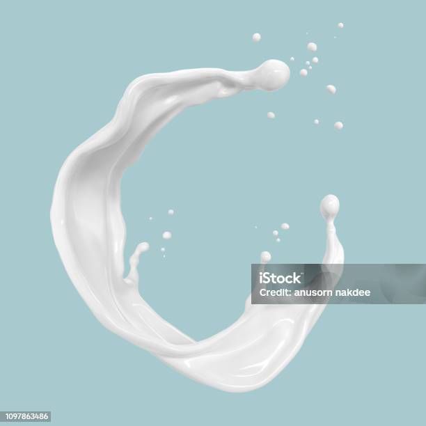 Splash Of White Milk Or Yogurt Cream Stock Photo - Download Image Now - Milk, Splashing, Spray