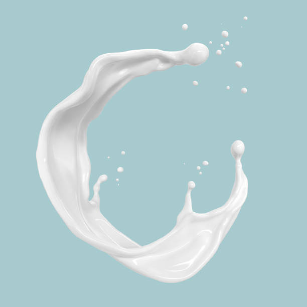 splash of white milk or yogurt cream. - spiral circle paint splashing imagens e fotografias de stock