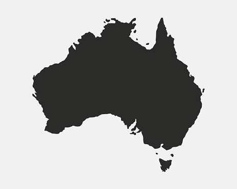 istock Australia blank map. Australian background. Map of Australia isolated on white background. Vector illustration 1097864040