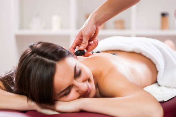 istock Woman enjoying massage 1097864272