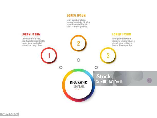 Threegraph Layout Design Three Steps Design Layout Infographic Template With Round 3d Realistic ...