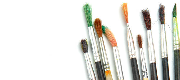 istock Set of brushes for drawing isolated on a white background. 1097880926