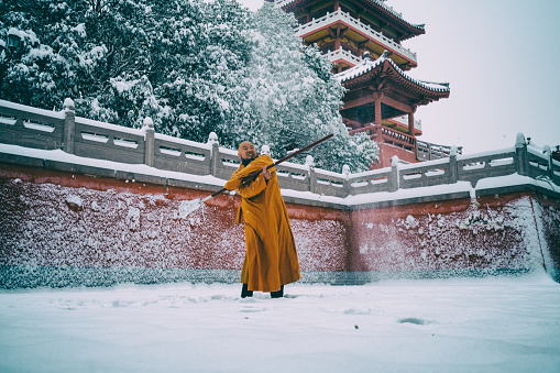 Kung Fu Monk Warrior in Shaolin Temple China