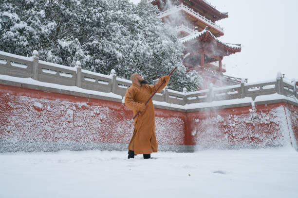 istock Kung Fu Monk Warrior in Shaolin Temple China 1097881952