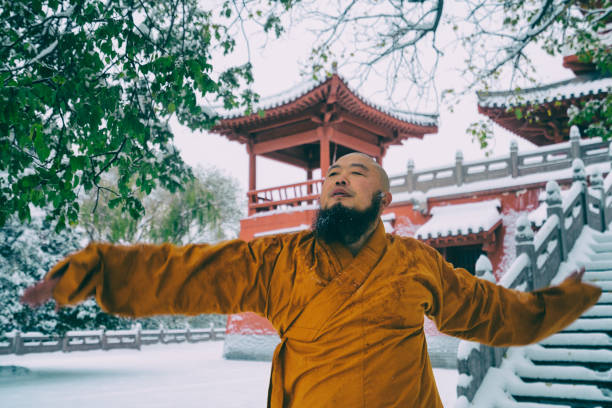 Kung Fu Monk Warrior in Shaolin Temple China