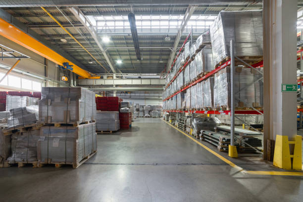 istock Factory warehouse of finished products. 1097890550