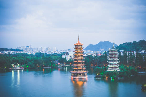 istock Golden and Silver towers 1097890638