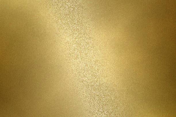istock Reflection on rough gold metallic plate surfaces, abstract texture background 1097903318