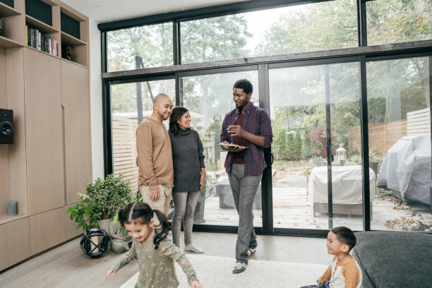 istock Multiracial family getting home consultation 1097909390