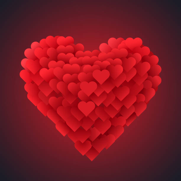 istock Red Valentine Heart, Isolated On dark Background. Love concept. 1097910044