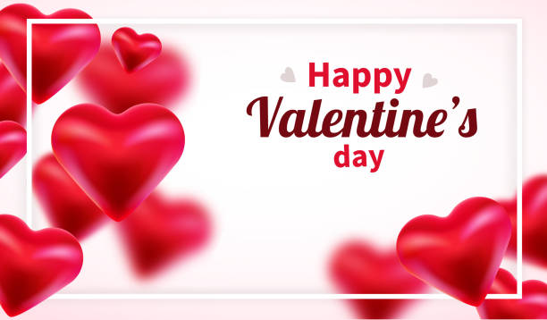 istock Valentines Day background with red 3d hearts. Cute love banner or greeting card. Place for text. Happy valentines day. 1097910072