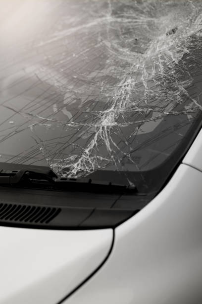 istock Crash  windshield glass of car. 1097918200