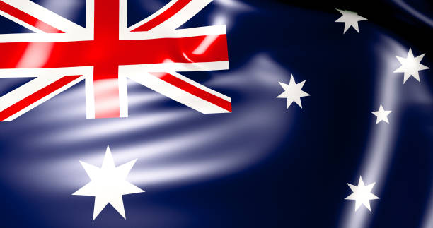 istock Australian flag. Waving australian flag 3d illustration. 4K Quality 1097929732