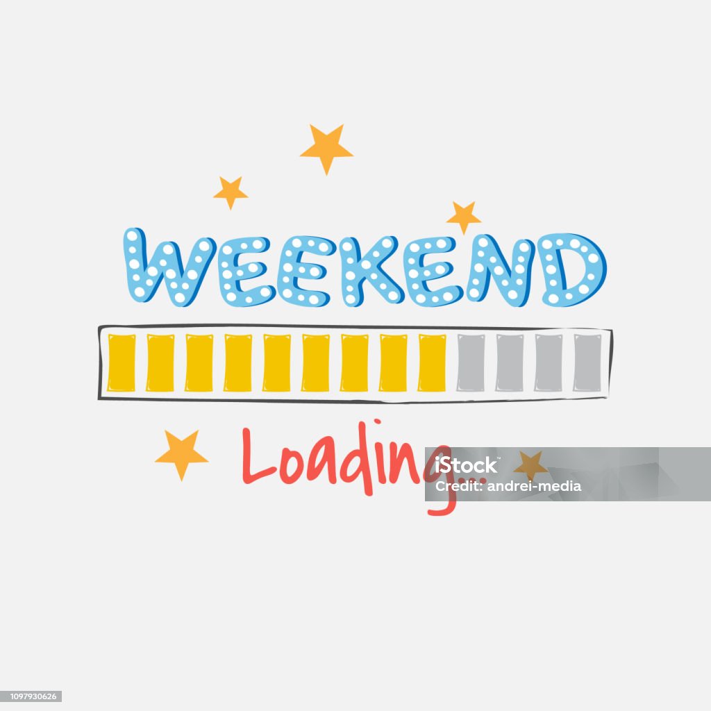 Cartoon Weekend Loading Progress Bar Isolated On A White Background Stock  Illustration - Download Image Now - iStock