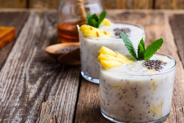 istock Mango banana smoothie in glass 1097930802