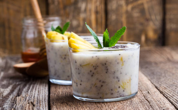 istock Mango banana smoothie in glass 1097930852