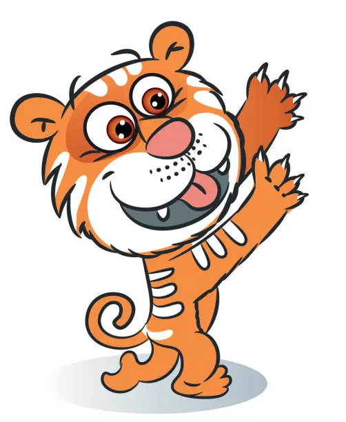 Vector illustration of Funny Tiger