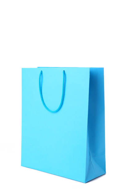 istock Blue shopping bag isolated on white background 1097937120
