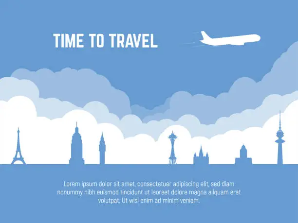 Vector illustration of Travel banner with plane