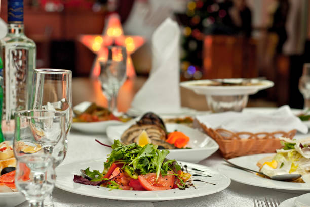 istock delicious dishes on the table in the restaurant. serving table. 1097951330