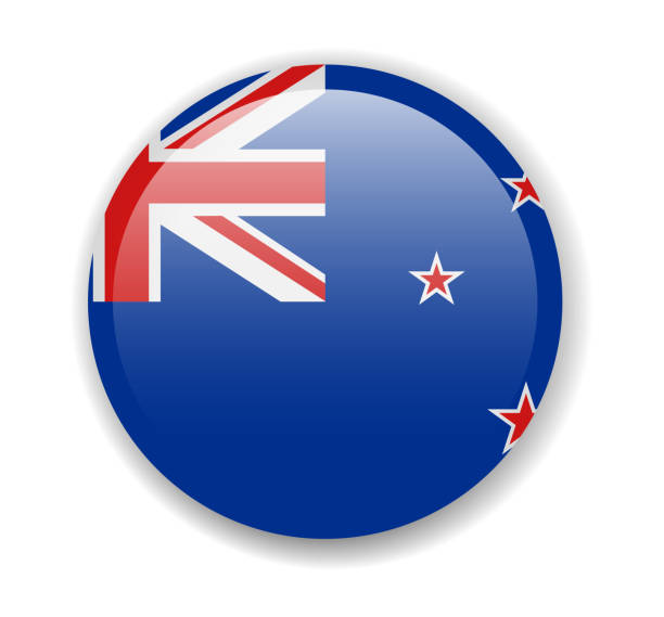 istock New Zealand flag. Round bright Icon on a white background 1097955924