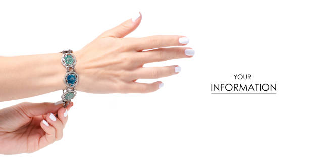 istock Bracelet stones jewerly bijouterie in hand pattern 1097958960
