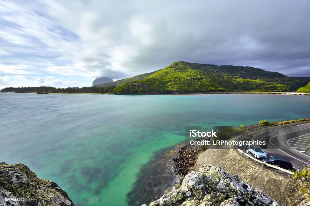 Maconde road and point of view, Mauritius Beach Stock Photo
