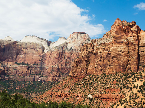 Photo of a landscape in the Zion National park in Utah, United States.