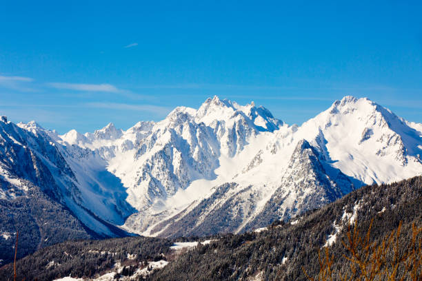 istock Sunny Morning's  mountain landscape with peaks against the blue sky 1097996472