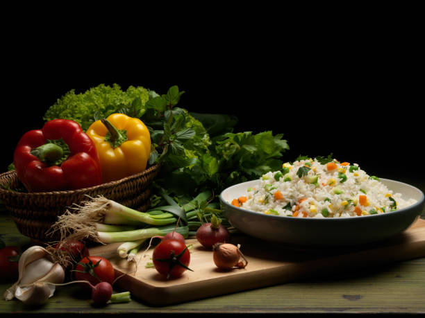 istock Sweet Corn, red bell pepper, green peas delicious healthy Risot 1097998546