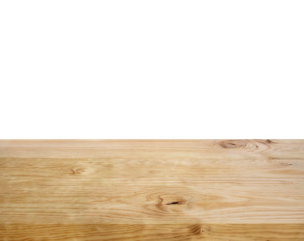 istock Beautiful texture wood table top texture on white background.For create product display or design key visual layout. 1097999450