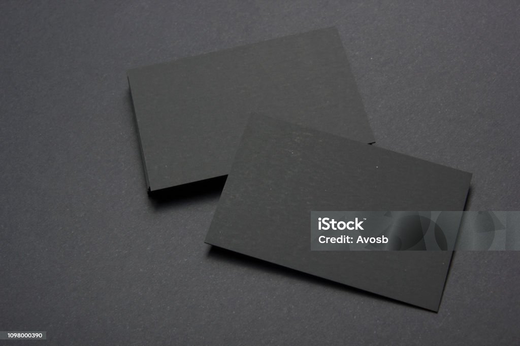 Business cards blank. Mockup on color background. Flat Lay. copy space for text Business Card Stock Photo