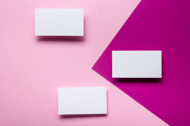 istock Business cards blank. Mockup on color background. Flat Lay. copy space for text 1098001658