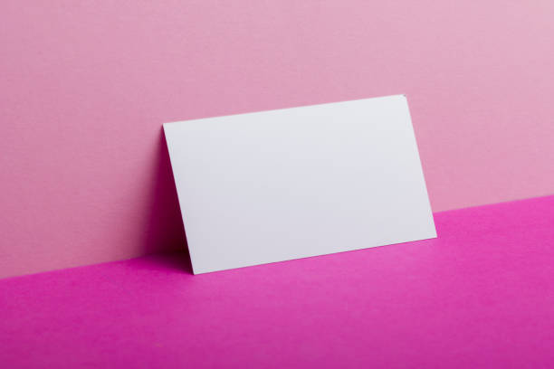 istock Business cards blank. Mockup on color background. Flat Lay. copy space for text 1098001784
