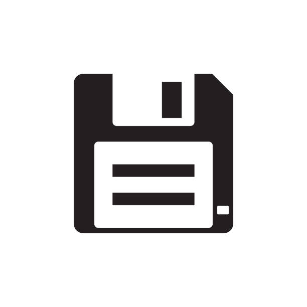 floppy-disk - schwarzem symbol auf weißem hintergrund-vektor-illustration für mobile anwendung, website, präsentation, infografik. diskette savecon cept sign. grafisches gestaltungselement. - computerdiskette stock-grafiken, -clipart, -cartoons und -symbole